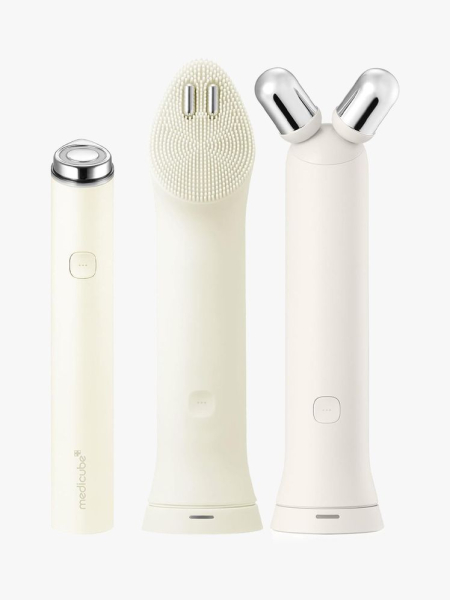 Medicube 3-Step Facial Device in branded components on a light gray background